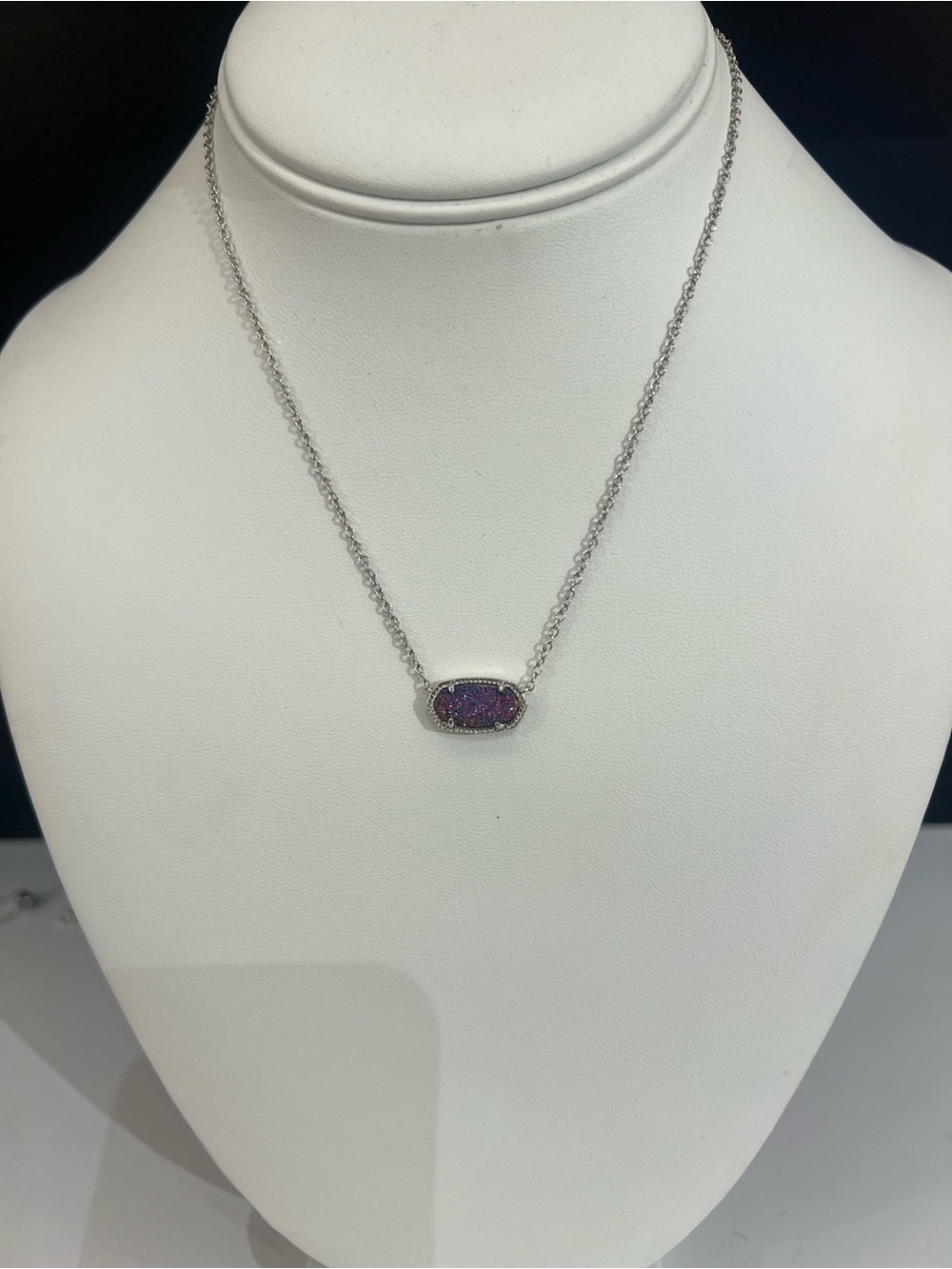 Kendra Scott Drusy purple silver Tone Necklace